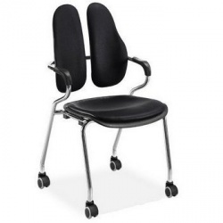 Ортопедическое кресло «Черная кожа»